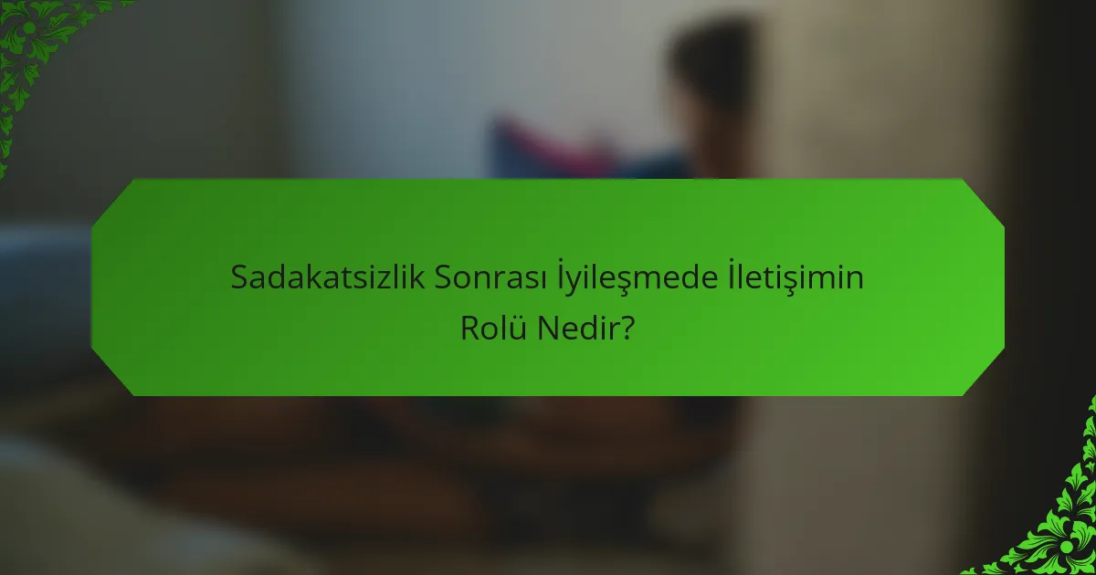Sadakatsizlik Sonrası İyileşmede İletişimin Rolü Nedir?